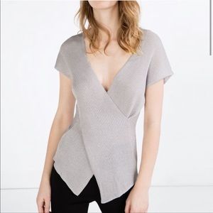 ZARA | Crossover Knit Top